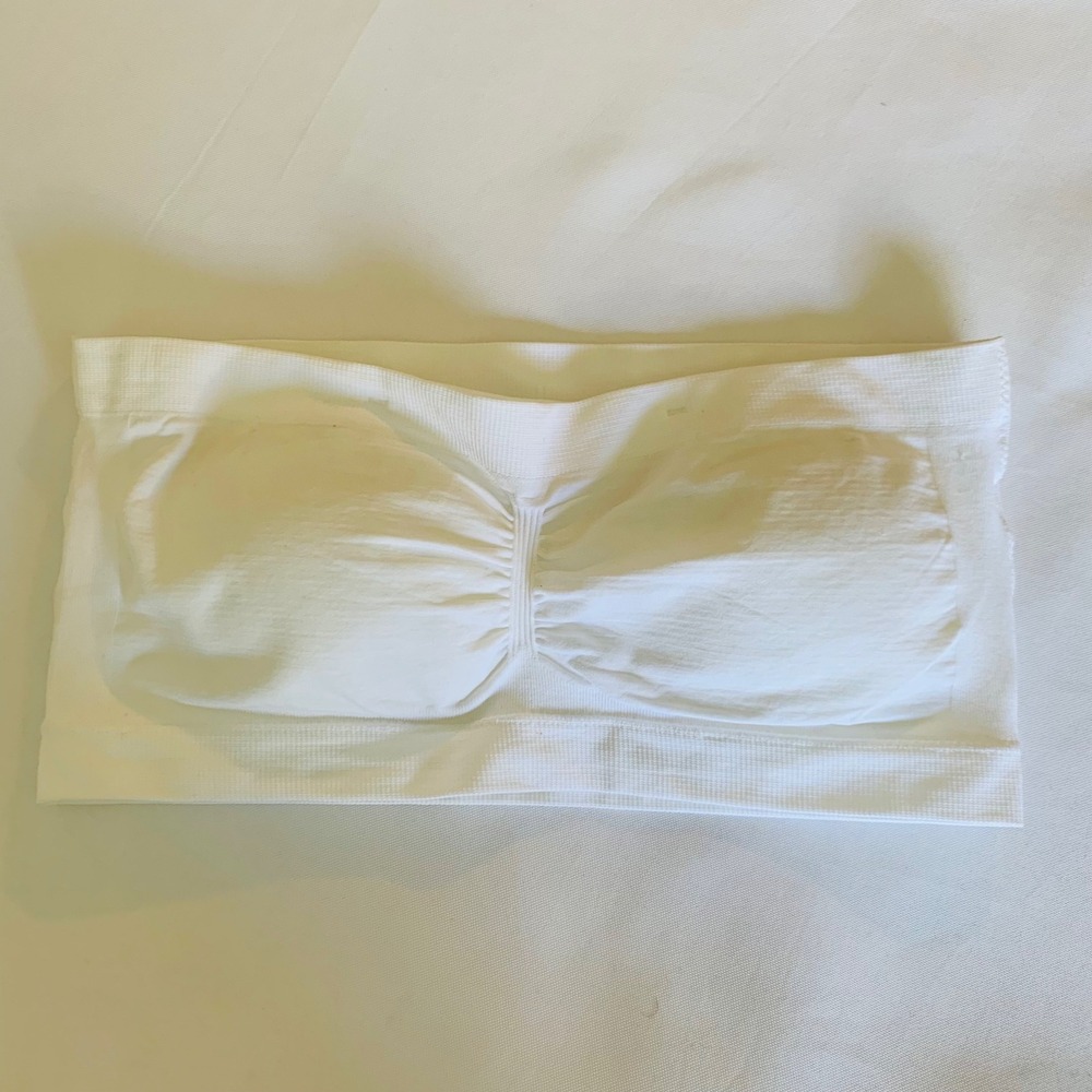 No Boundaries Bandeau Bra Women Medium White Strapless Seamless Coastal Basic